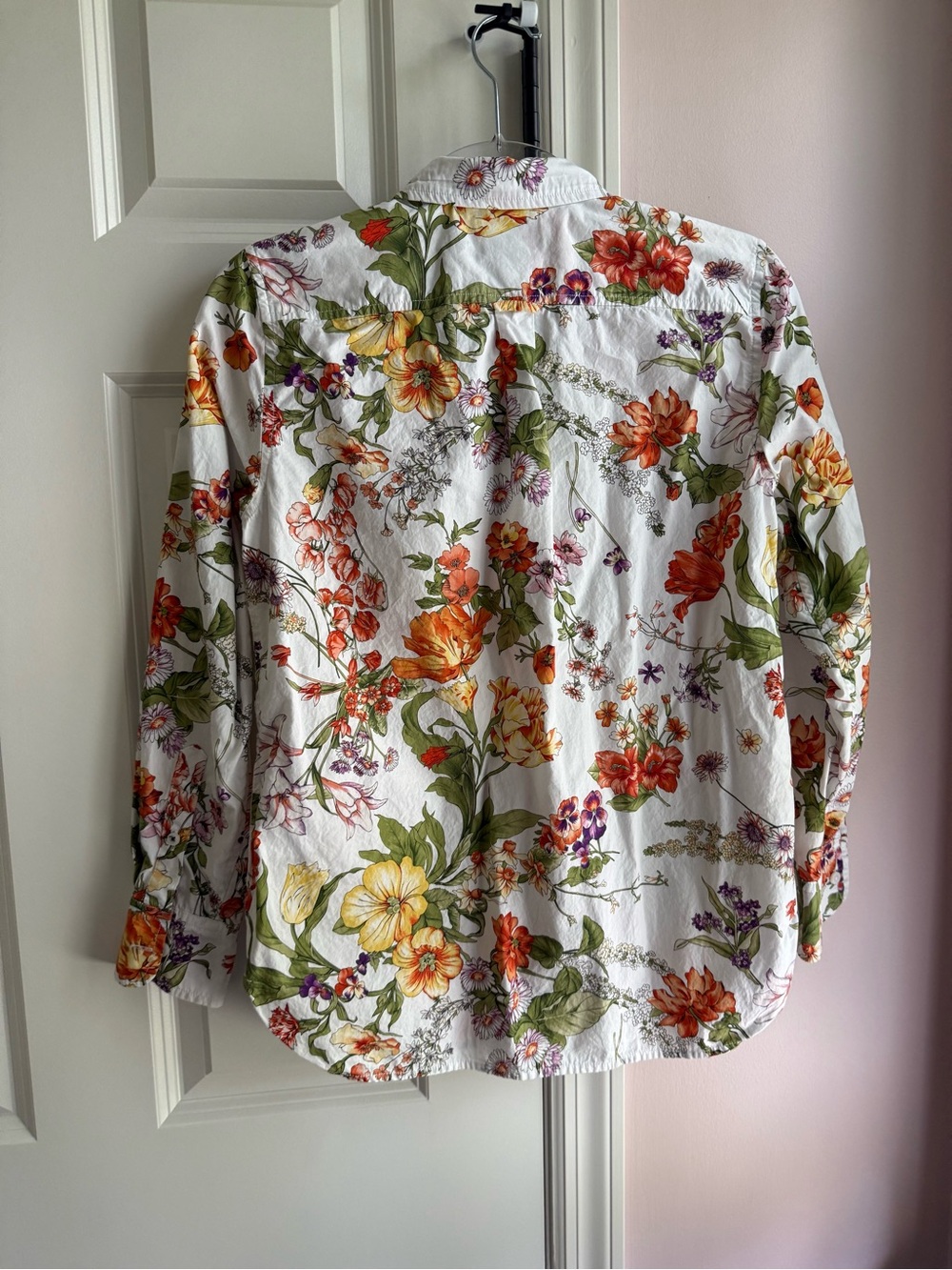 J. Crew Classic-fit cotton poplin popover top in Ratti® tropical floral - Picture 3 of 5